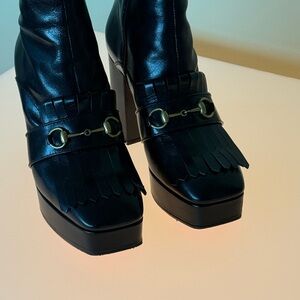 Gucci Black Leather Women's Boots